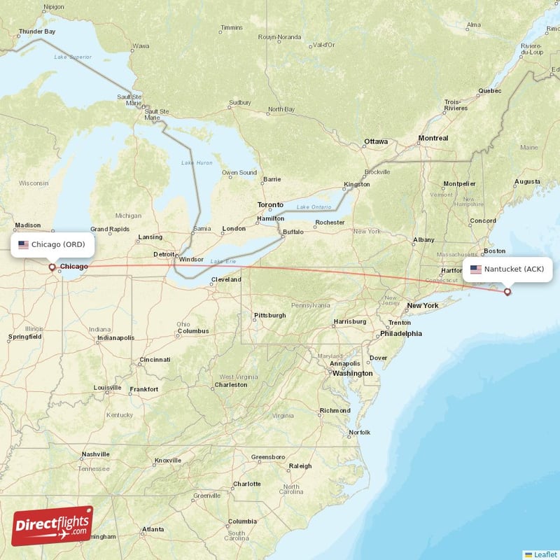 ACK - ORD route map