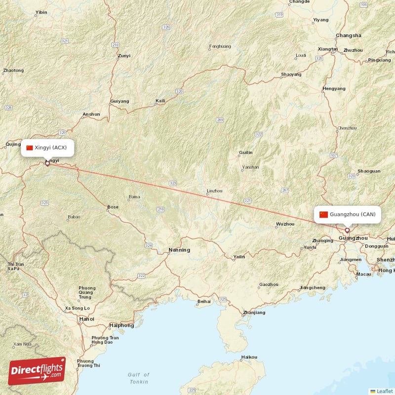 ACX - CAN route map