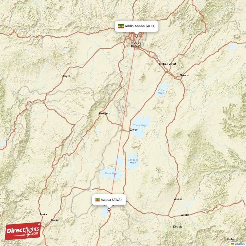 ADD - AWA route map