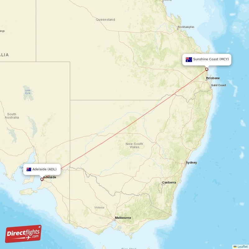 ADL - MCY route map