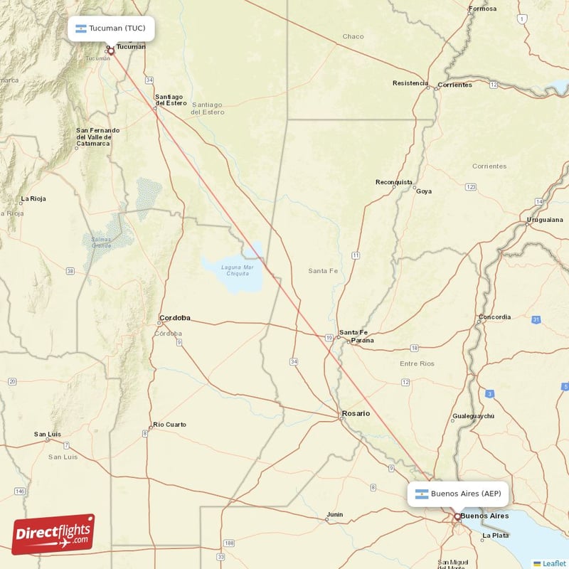 AEP - TUC route map