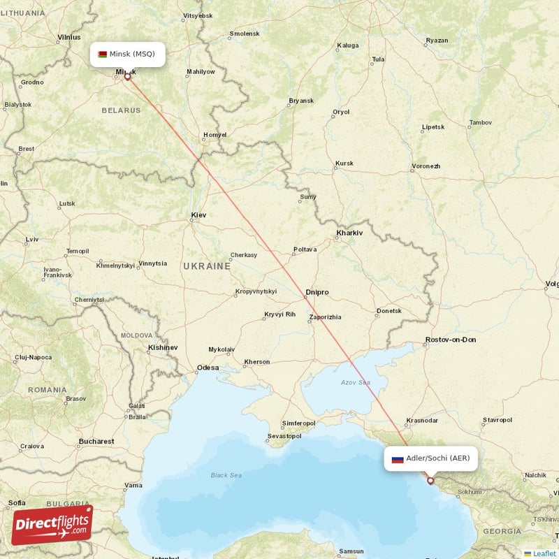 AER - MSQ route map