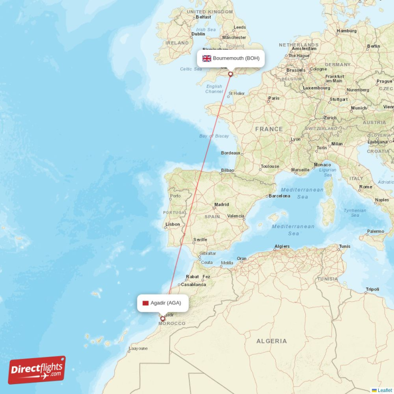 AGA - BOH route map