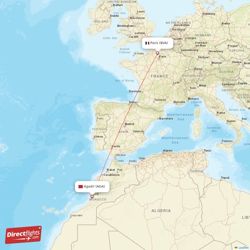 AGA - BVA route map