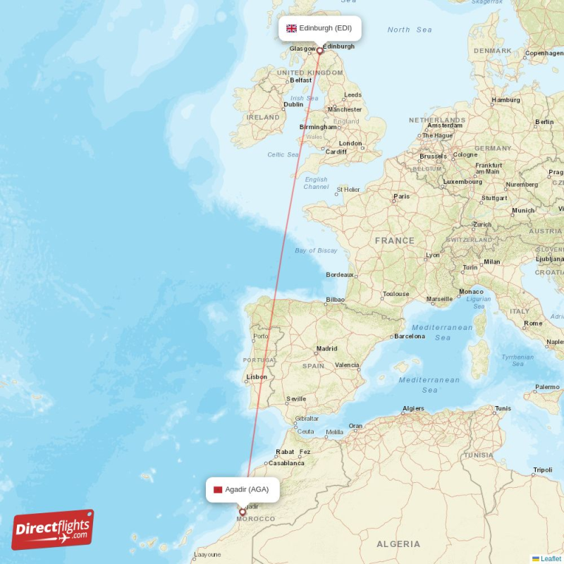 AGA - EDI route map