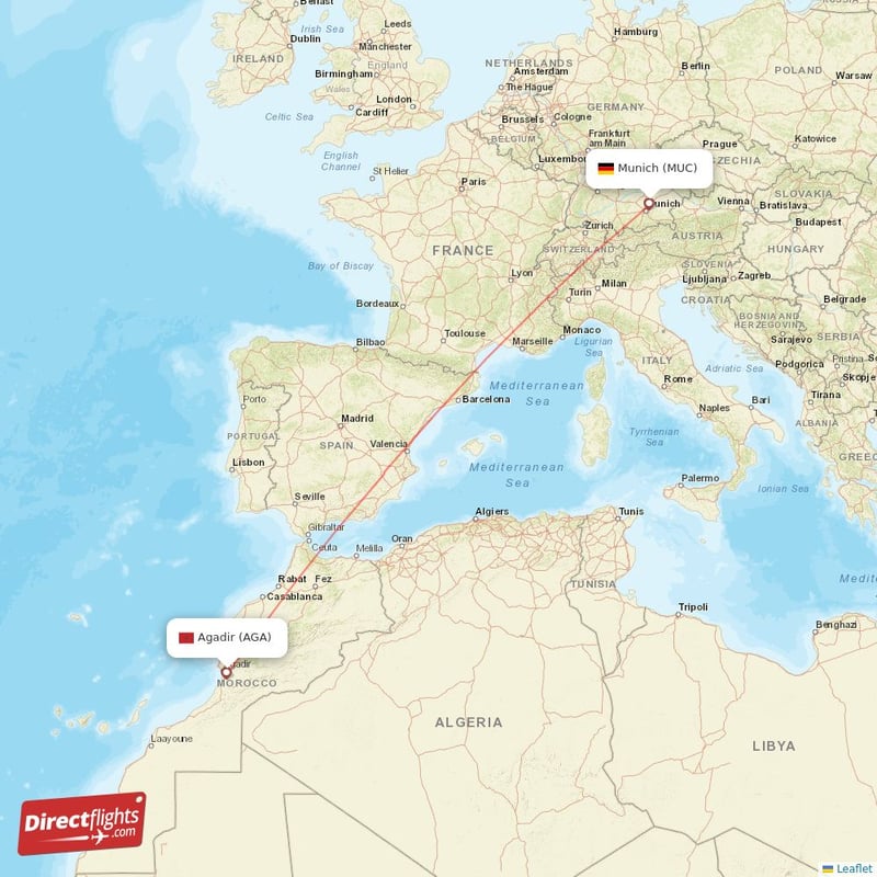 AGA - MUC route map