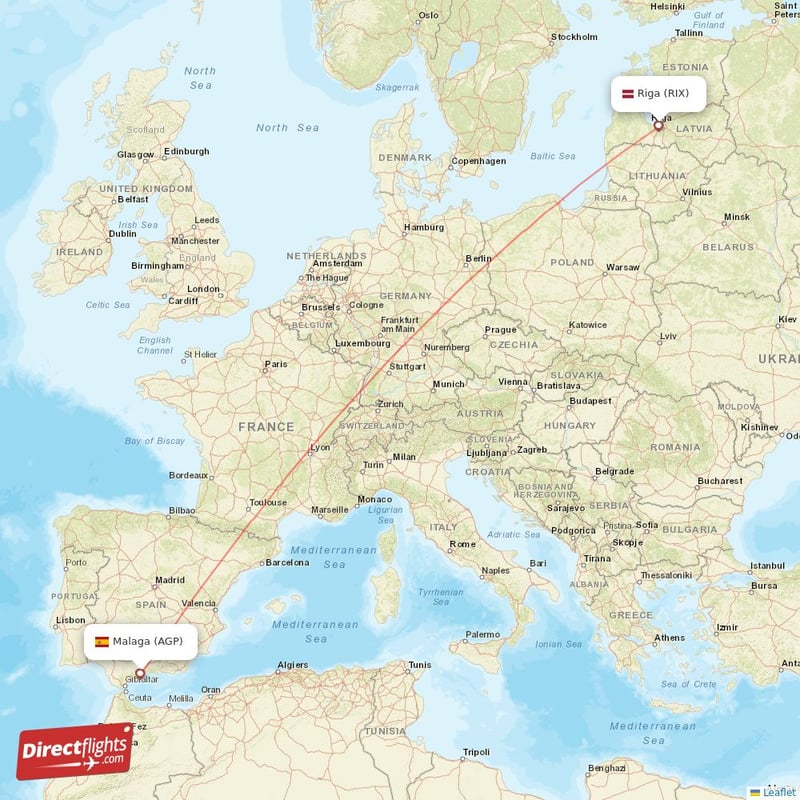 AGP - RIX route map