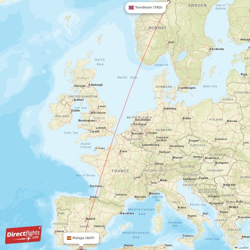 AGP - TRD route map