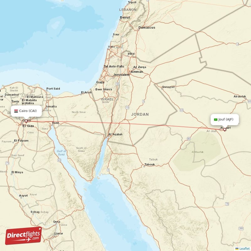 AJF - CAI route map