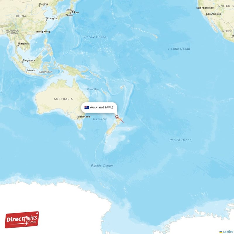 AKL - SCL route map