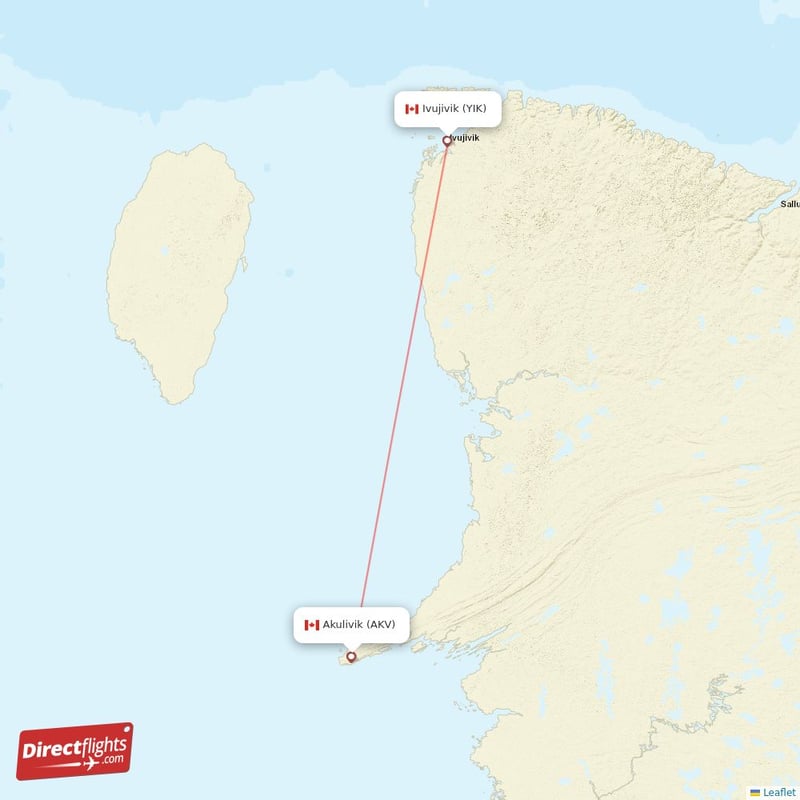 AKV - YIK route map