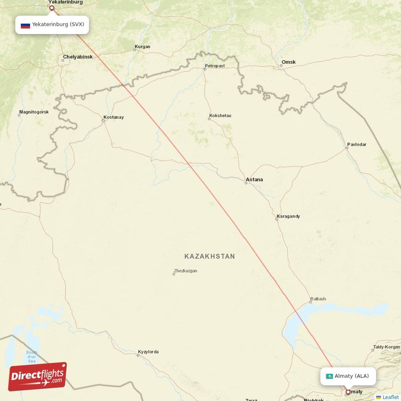 ALA - SVX route map