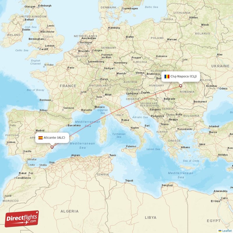 ALC - CLJ route map