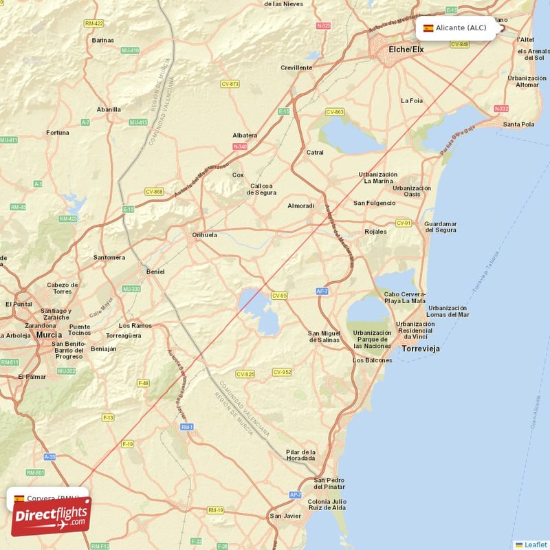 ALC - RMU route map