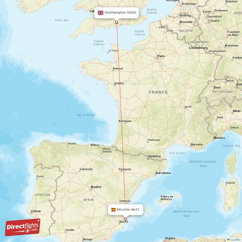 ALC - SOU route map