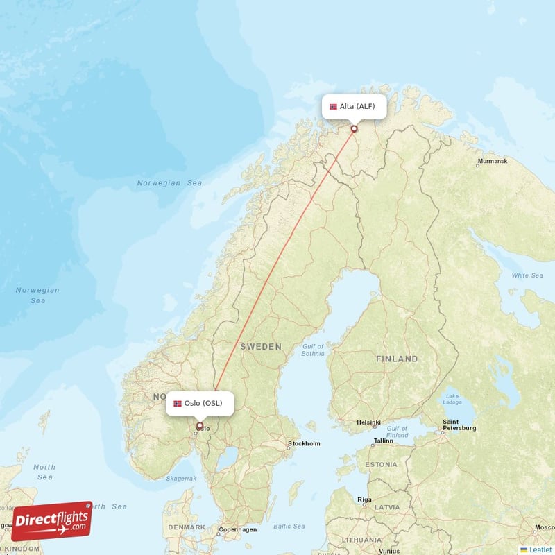 ALF - OSL route map