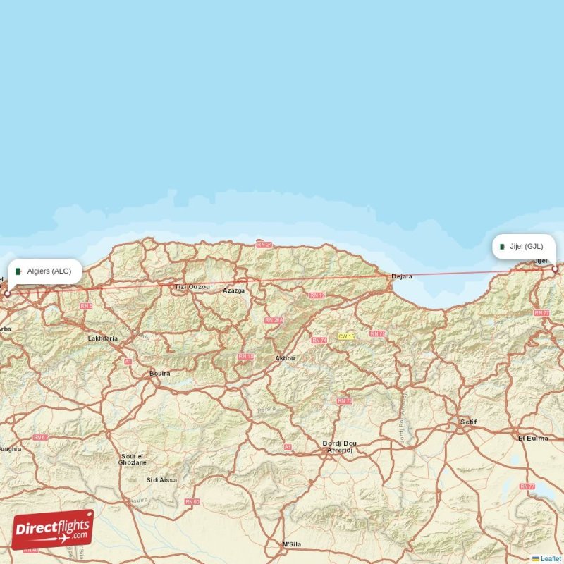 ALG - GJL route map