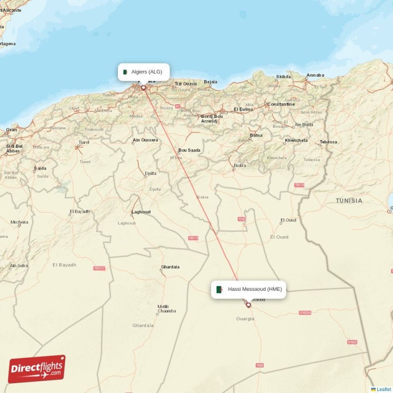 ALG - HME route map