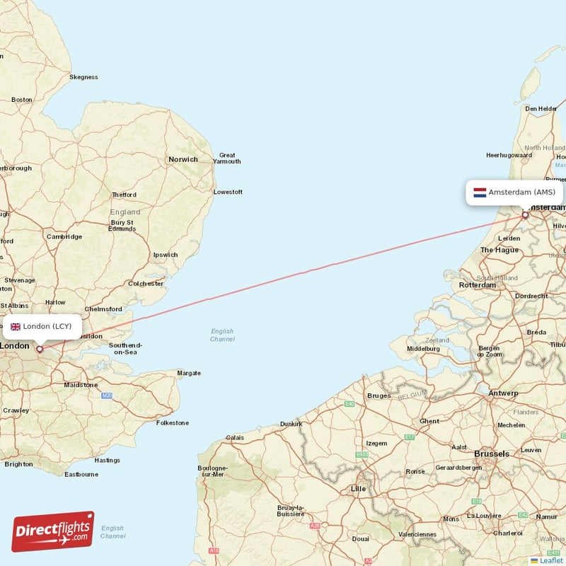 AMS - LCY route map