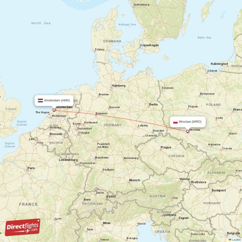 AMS - WRO route map