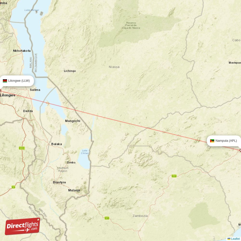 Apl Routes Direct flights from Nampula to Lilongwe (APL-LLW) - Directflights.com