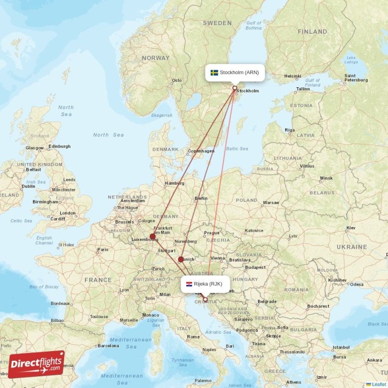 Direct flights from Stockholm to Rijeka, ARN to RJK non-stop ...