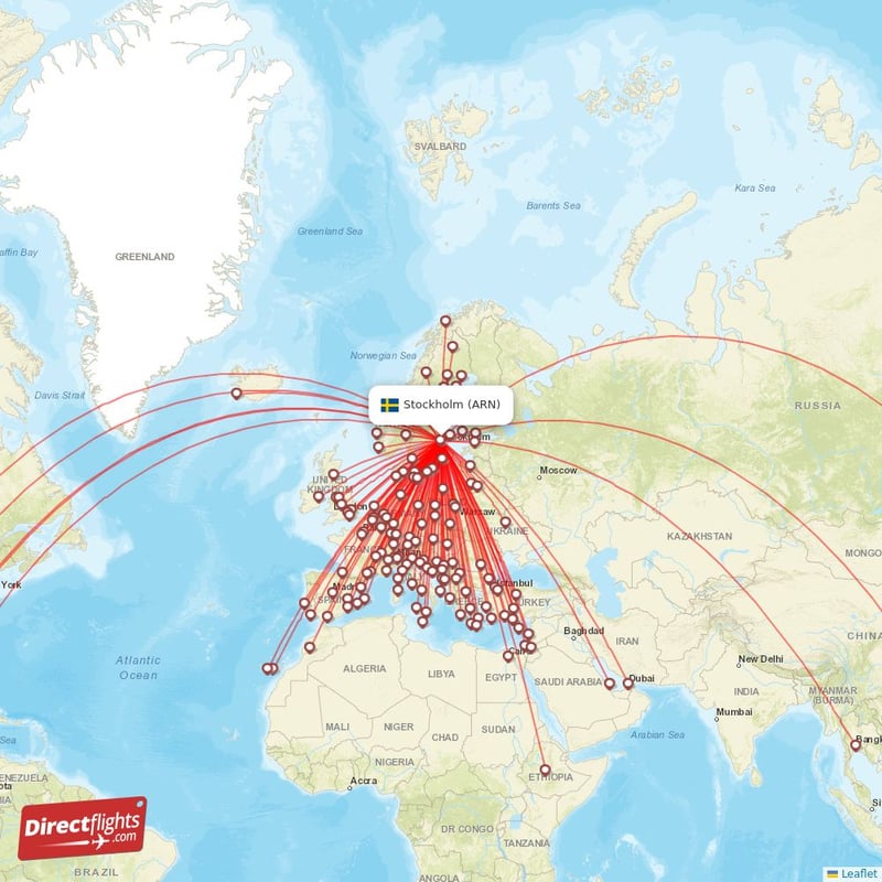 Direct flights from Stockholm 157 destinations ARN Sweden