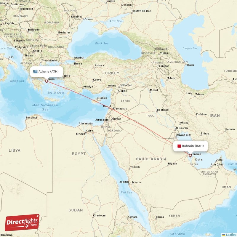 Direct Flights From Athens To Bahrain Ath To Bah Non Stop 0300