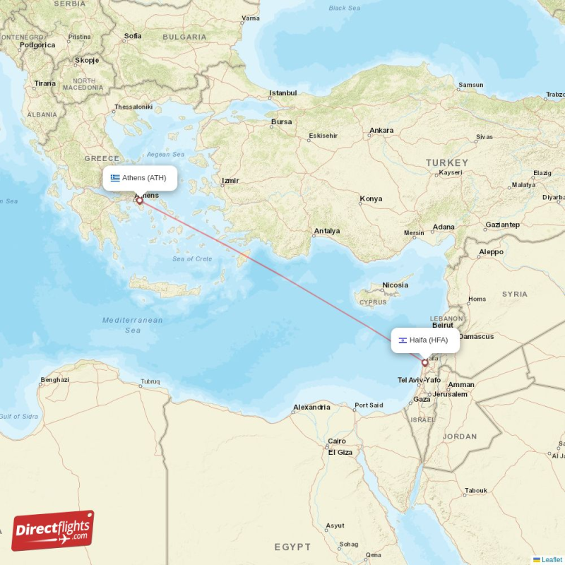 ATH - HFA route map