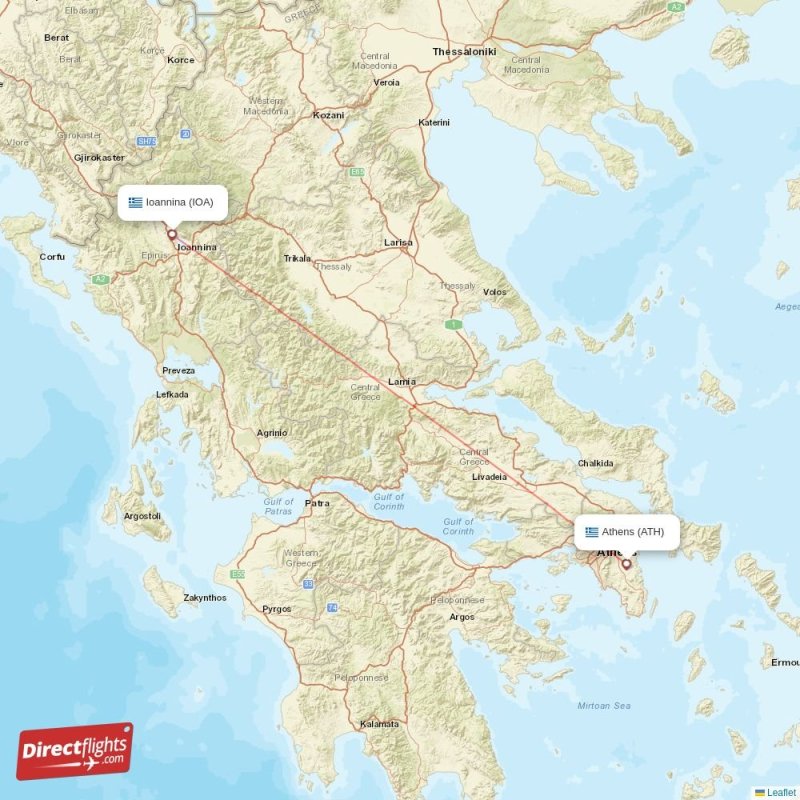 ATH - IOA route map