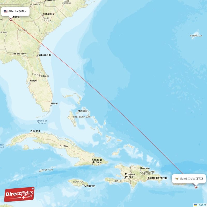 Direct flights from Atlanta to Saint Croix, ATL to STX nonstop