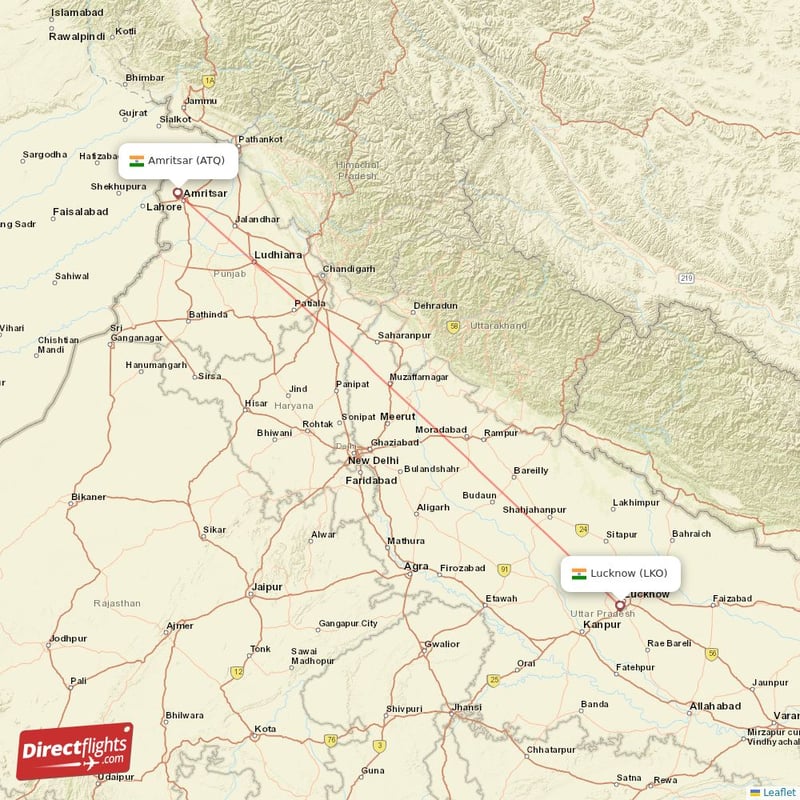 ATQ - LKO route map