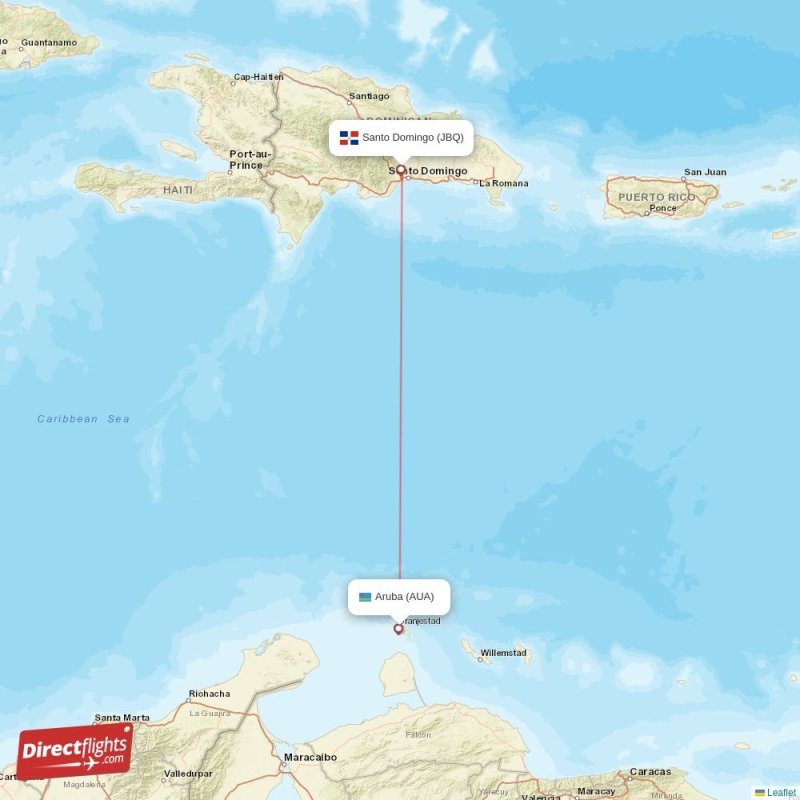 AUA - JBQ route map