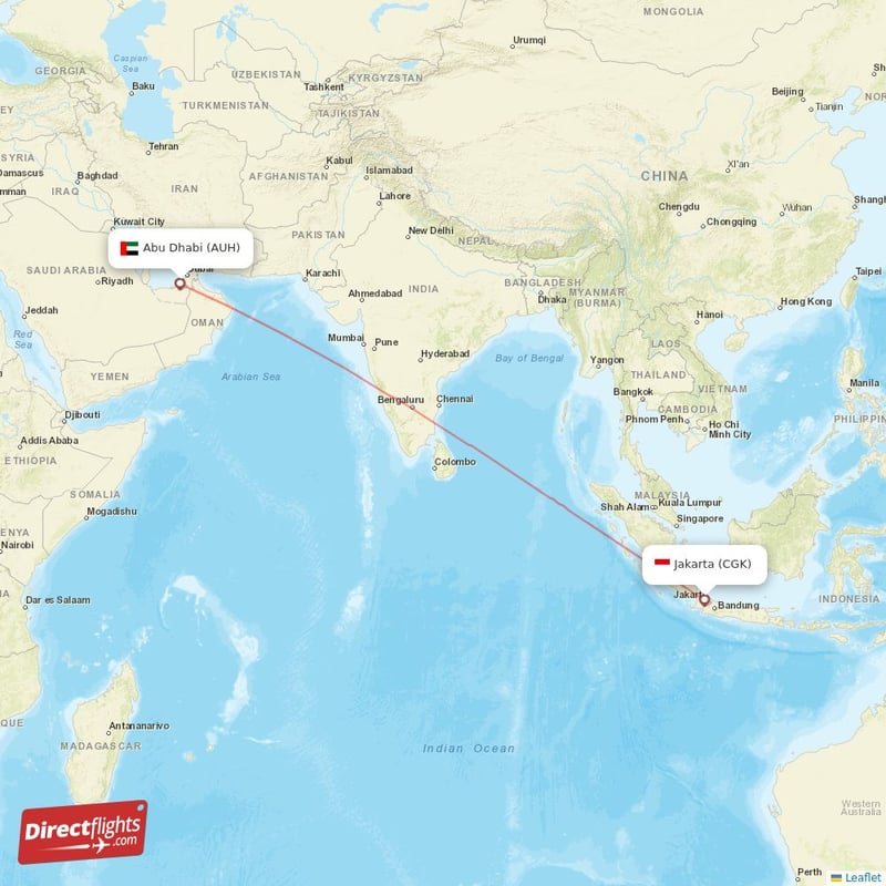 AUH - CGK route map