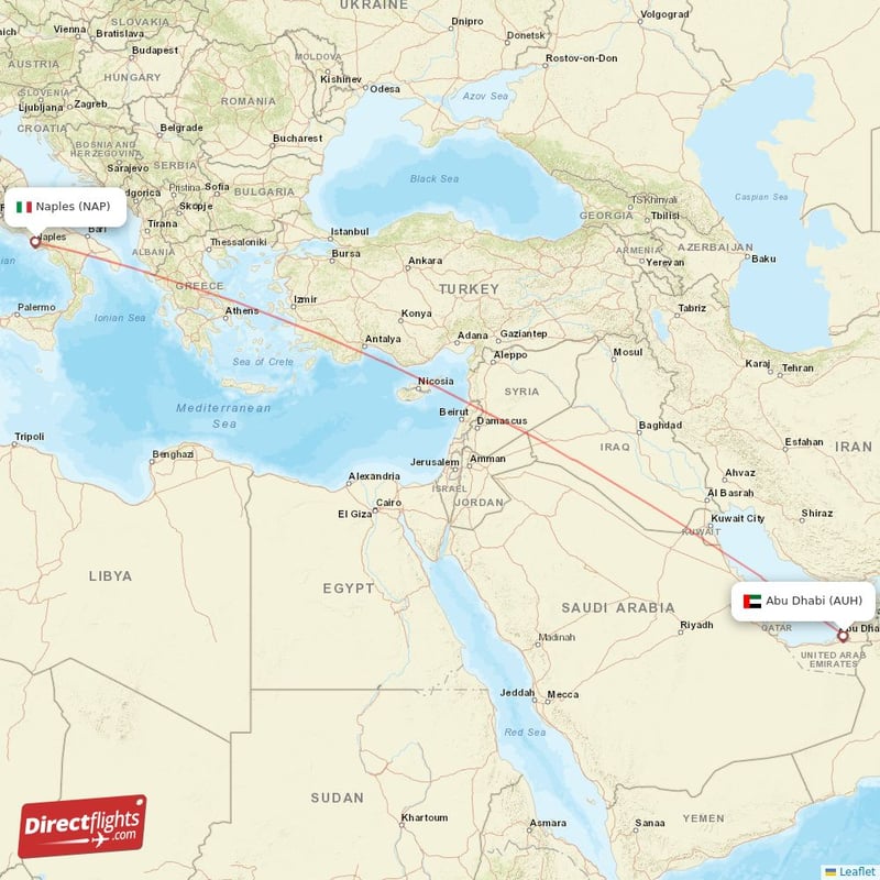 AUH - NAP route map