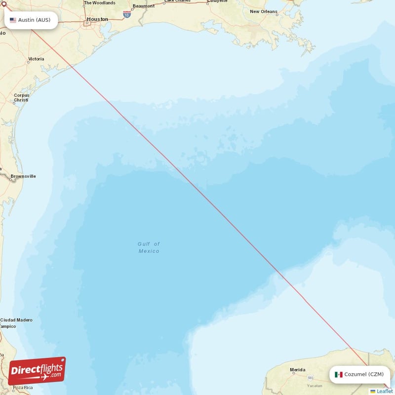 Direct flights from Austin to Cozumel AUS to CZM non stop