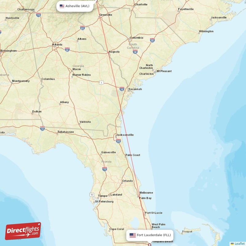 AVL - FLL route map