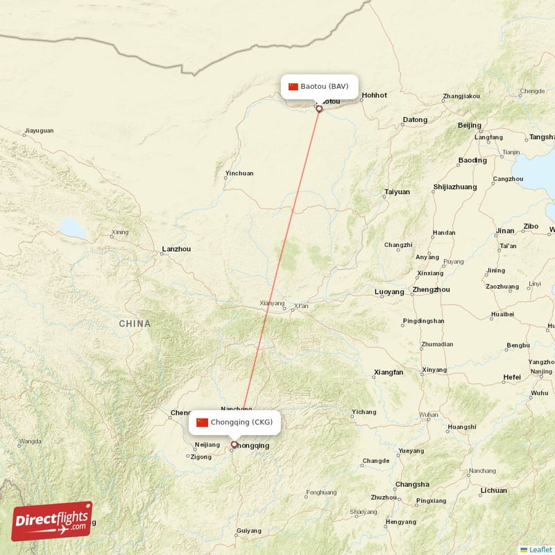 BAV - CKG route map