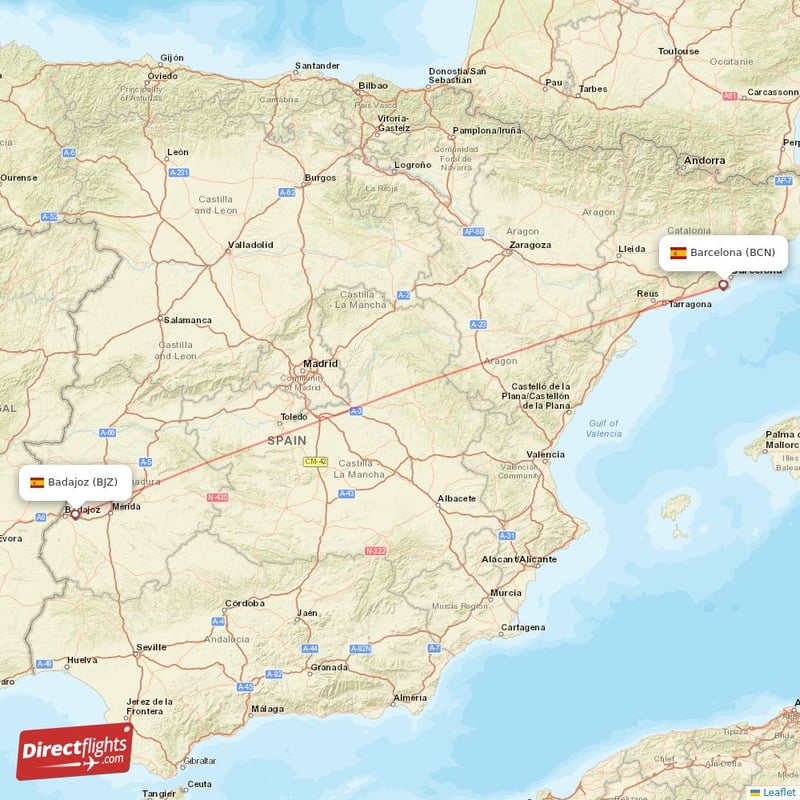 BCN - BJZ route map