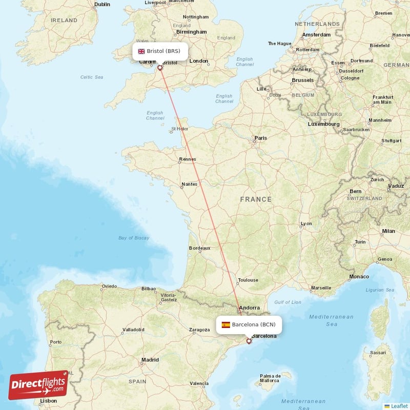 Direct flights from Barcelona to Bristol BCN to BRS non stop