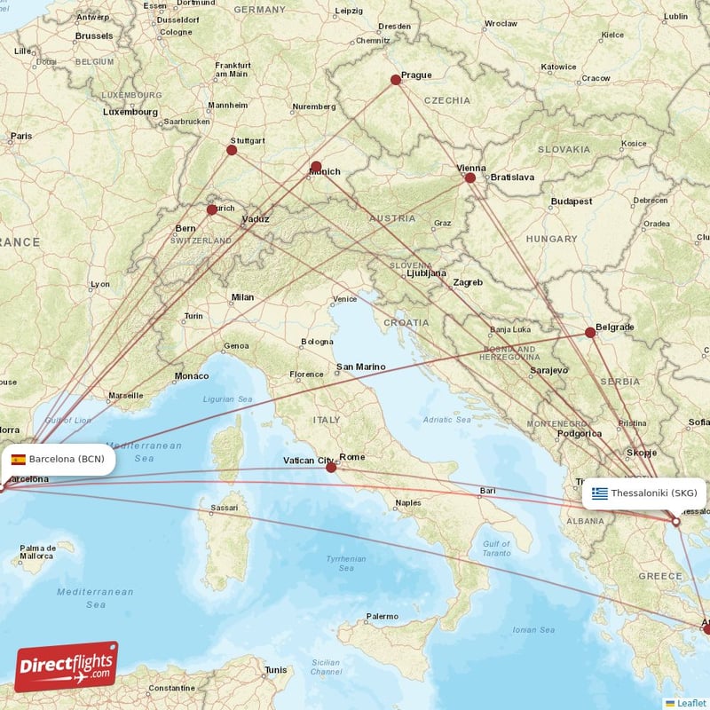 BCN - SKG route map