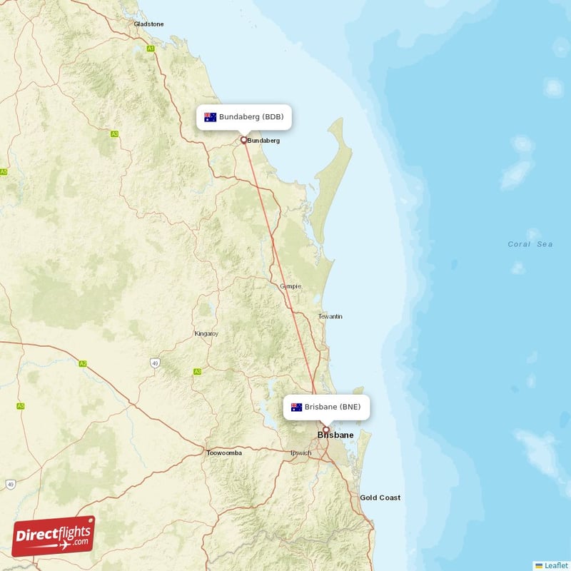 Direct Flights From Bundaberg To Brisbane Bdb To Bne Non Stop 6963