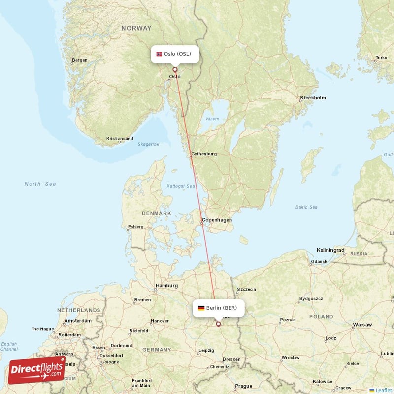 BER - OSL route map