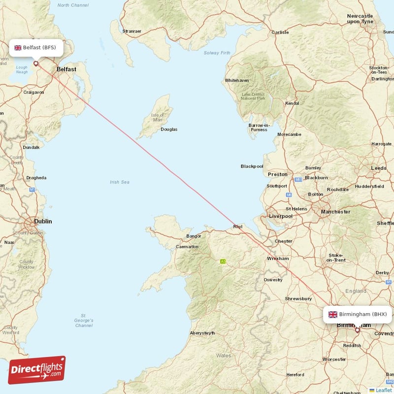 BFS - BHX route map
