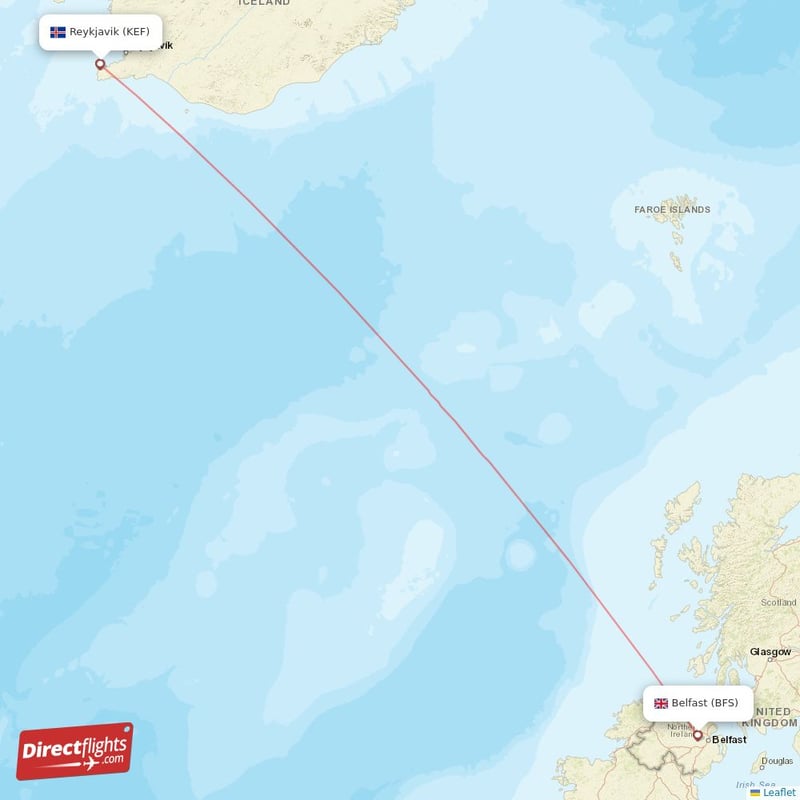 BFS - KEF route map