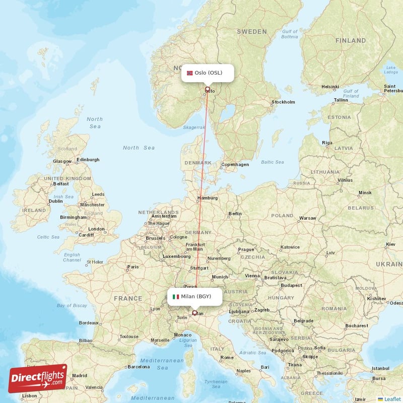 BGY - OSL route map
