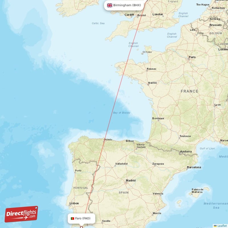 Direct flights from Birmingham to Faro BHX to FAO non stop