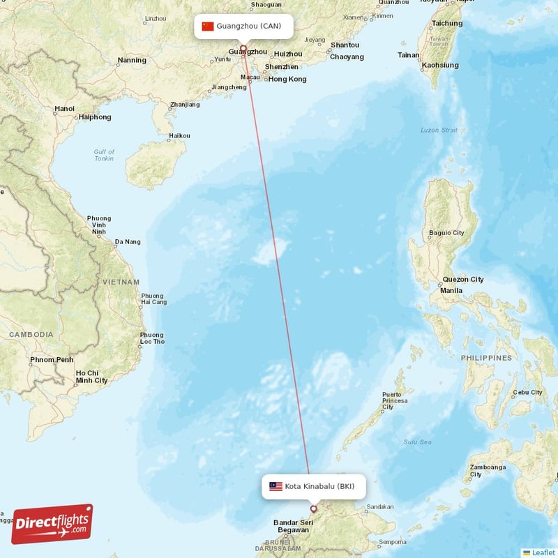 Direct Flights From Kota Kinabalu To Guangzhou Bki To Can Non Stop 5023