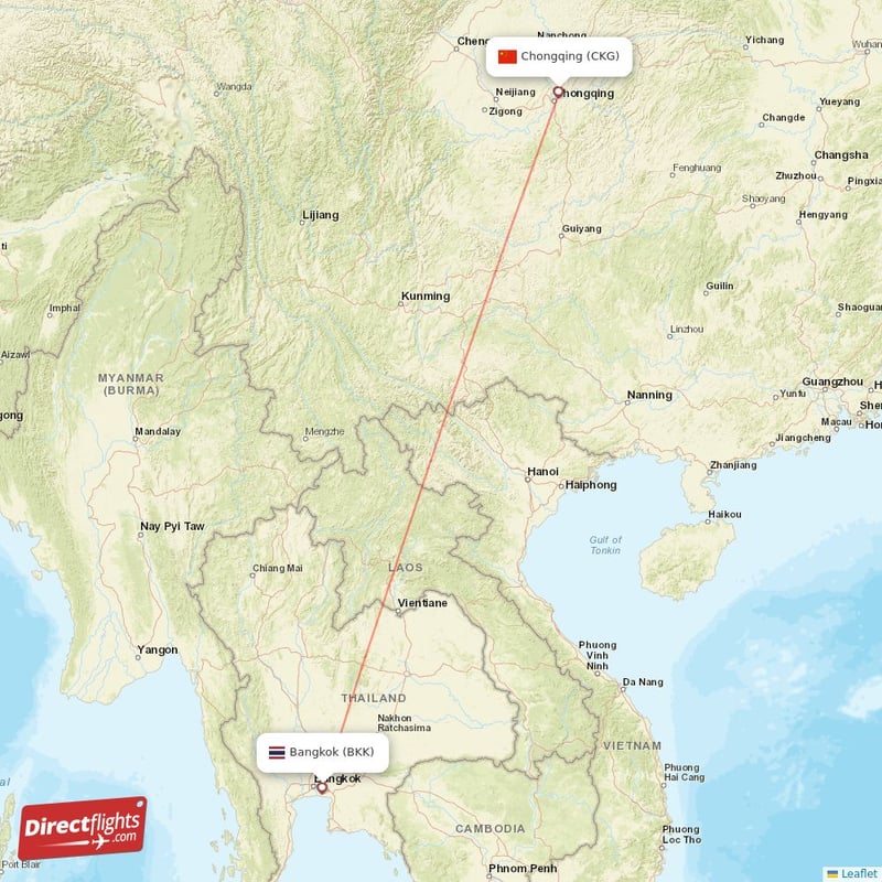 BKK - CKG route map