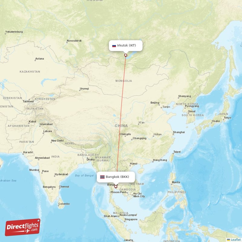 BKK - IKT route map
